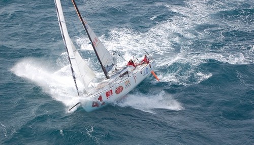 Marco Nannini and Hugo Ramon aboard Financial Crisis. © Global Ocean Race http://globaloceanrace.com